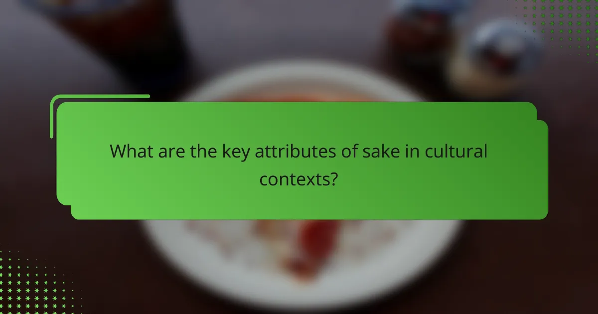 What are the key attributes of sake in cultural contexts?