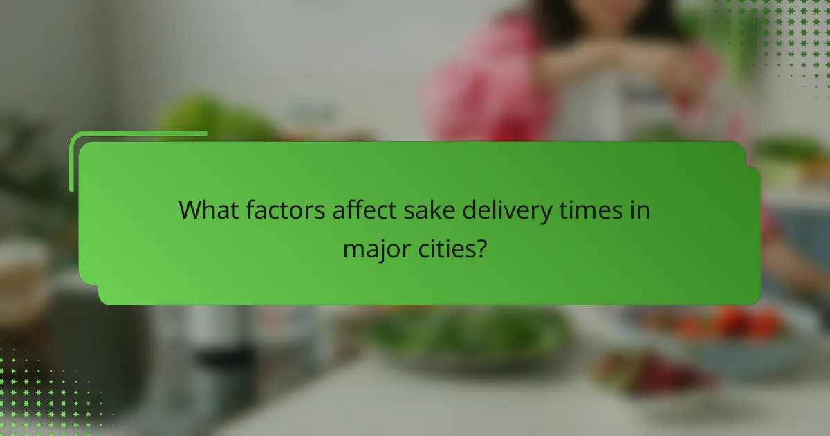 What factors affect sake delivery times in major cities?