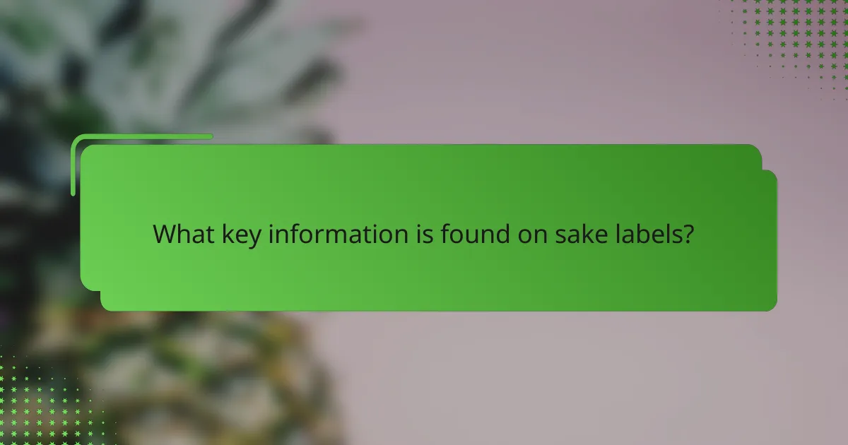 What key information is found on sake labels?
