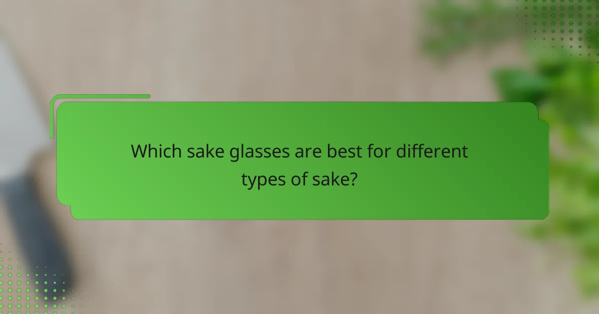 Which sake glasses are best for different types of sake?